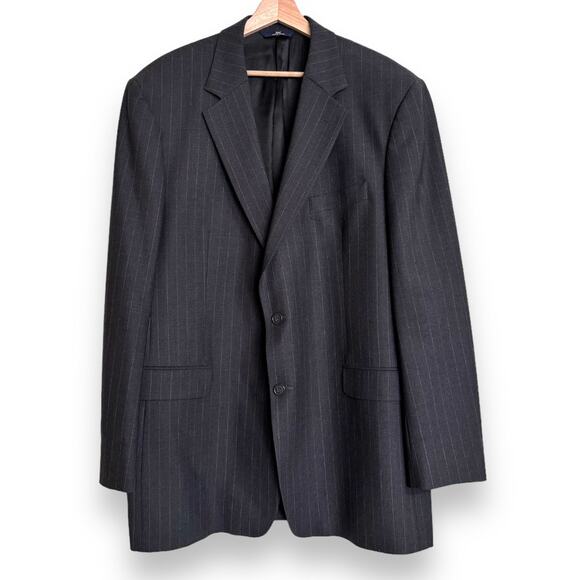 Brooks Brothers 346 Wool Stretch Charcoal Gray Pin Stripe Blazer Men's 46L - Picture 1 of 14